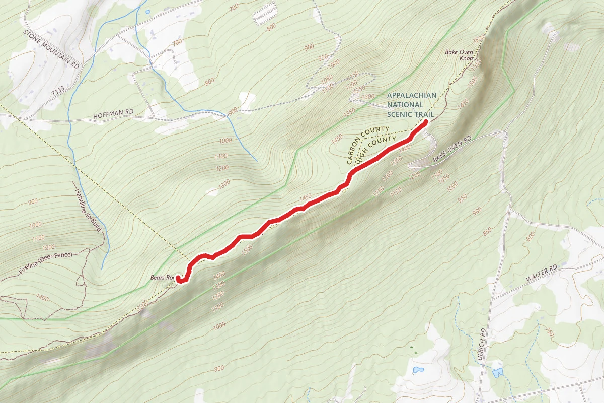 Bears Rocks via Appalachian Trail (Bake Oven Road)