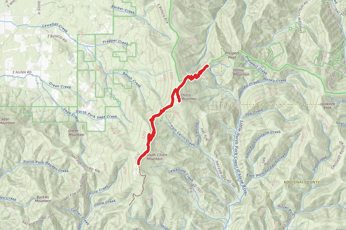 South Chilco Mountain route map