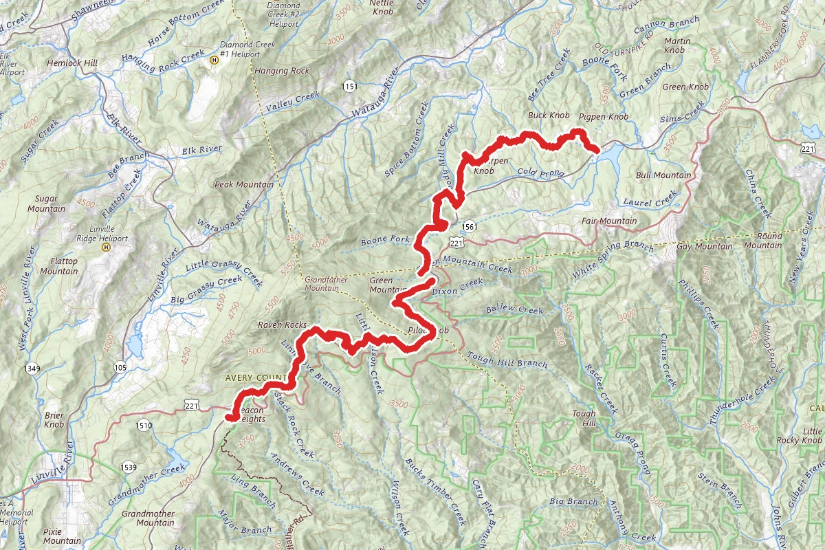 Tanawha Trail Via Beacon Heights