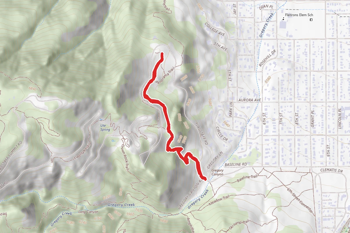 Flagstaff Trail to Halfway House Trail (Boulder Star)