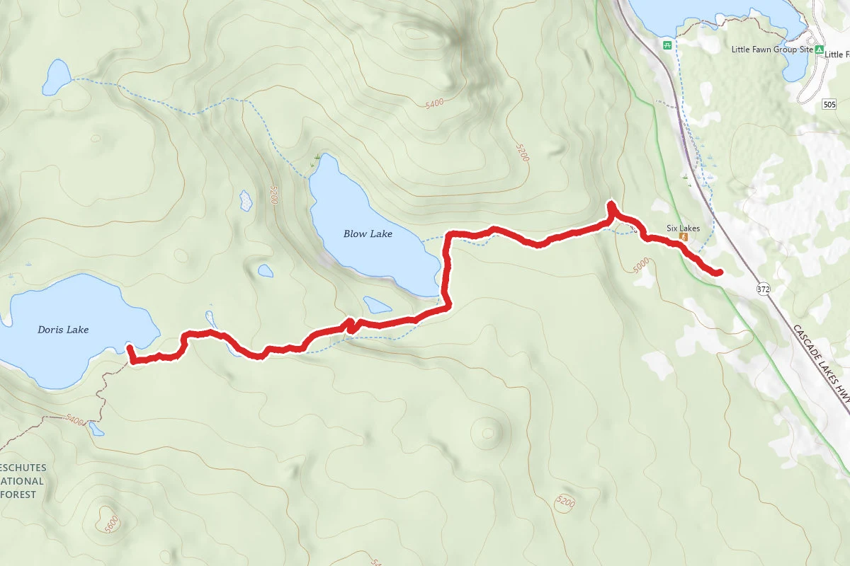 Doris Lake and Blow Lake via Six Lakes Trail