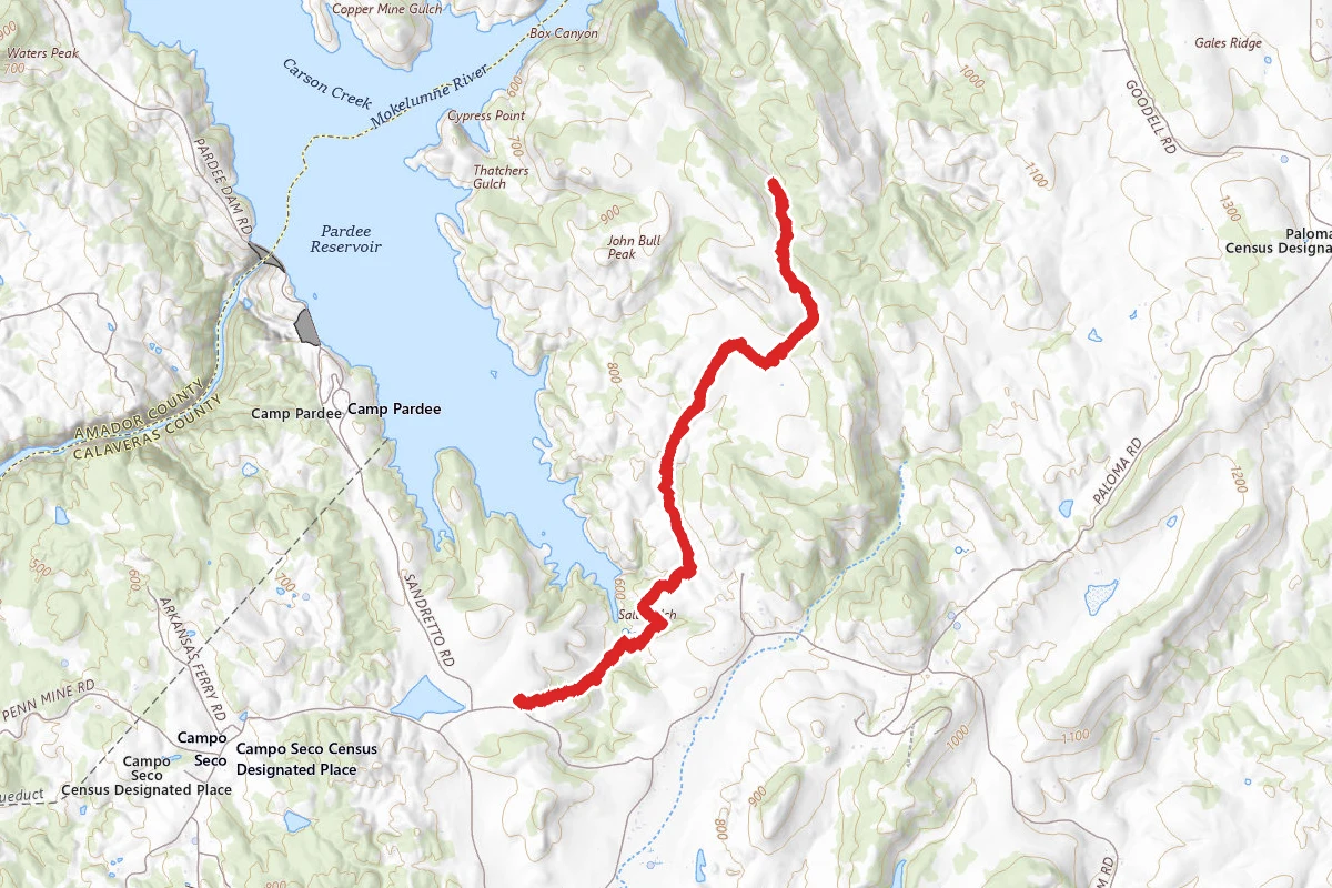 The Pardee Section of the Mokelumne Coast to Crest Trail