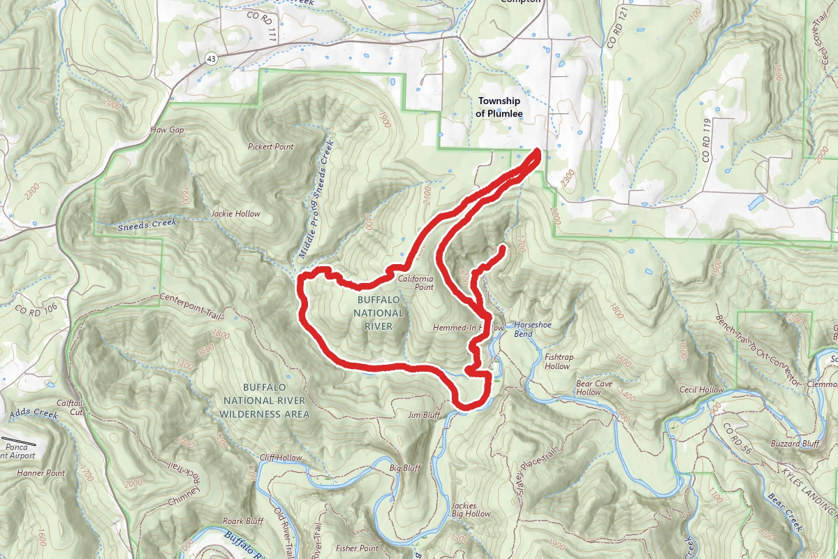 Sneeds Creek and Hemmed in Hollow Loop