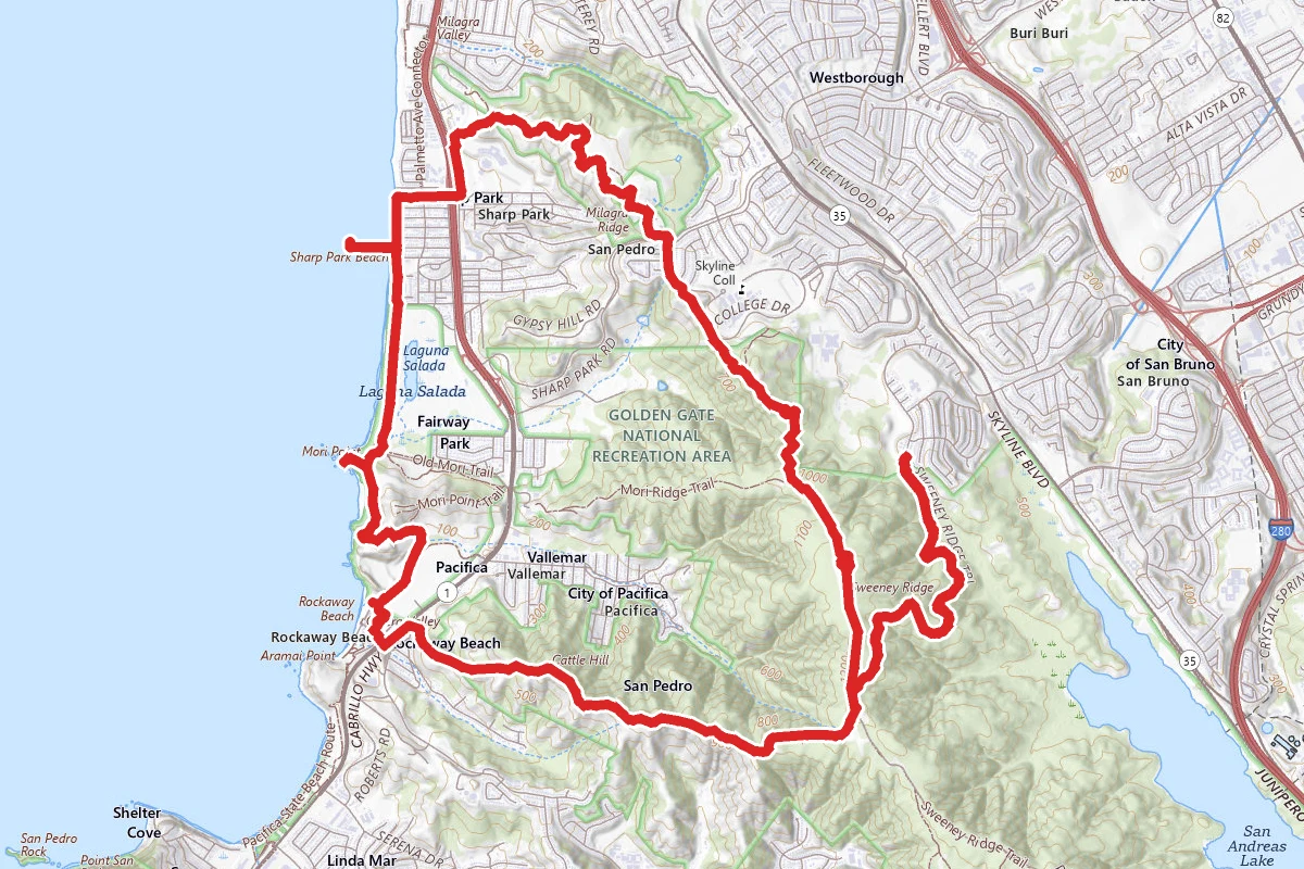 Sweeney Ridge, Milagra Ridge, and Mori Point Loop