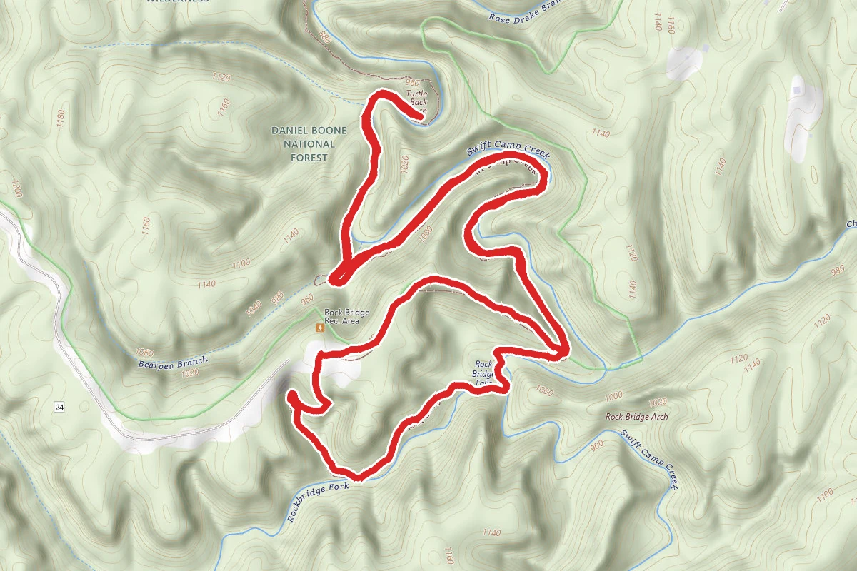 Rock Bridge and Lower Swift Camp Creek Trail