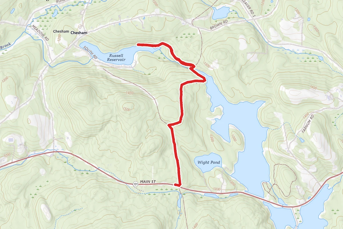 Eliza Adams Gorge Trail via Monadnock-Sunapee Greenway