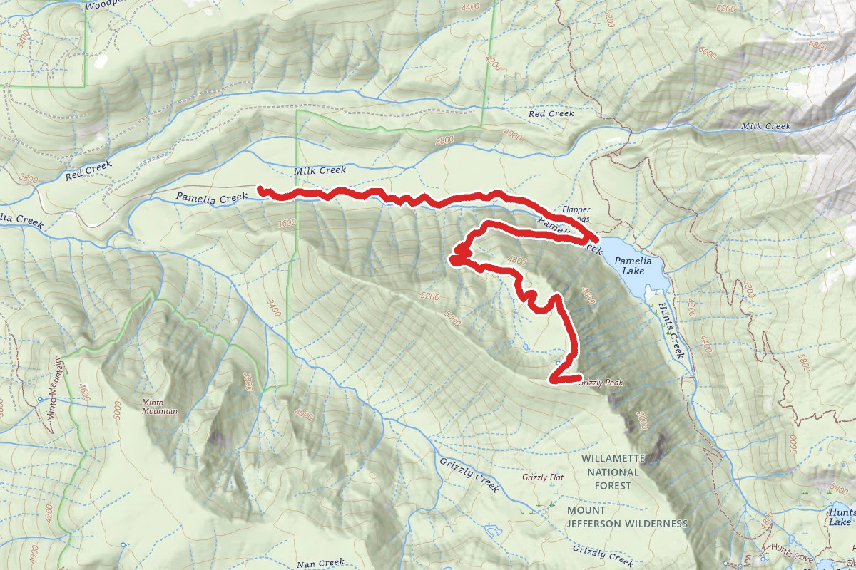 Pamelia Lake and Grizzly Peak
