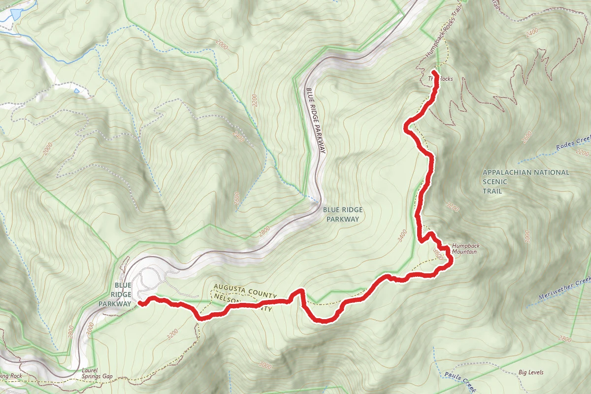 Humpback Mountain and the Rocks via Appalachian Trail