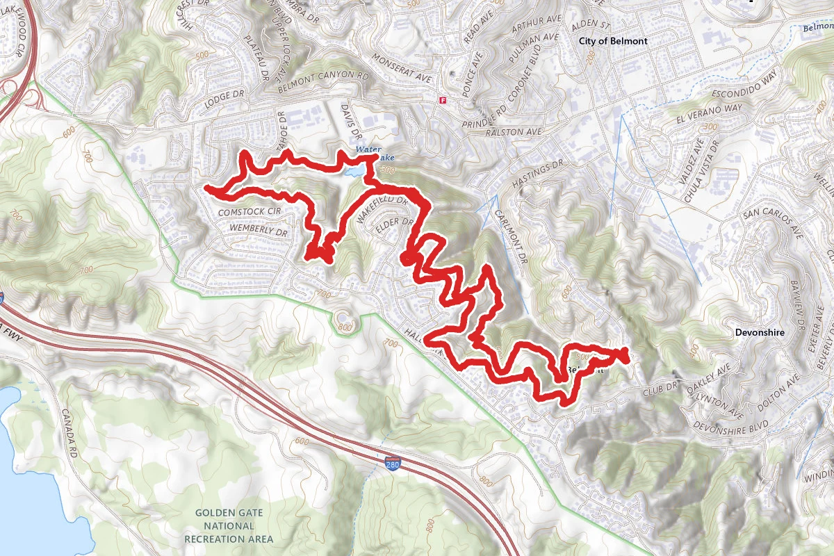 Rambler, Ohlone, Chaparral, Berry, Lake, John Brooks and Lower Finch Loop