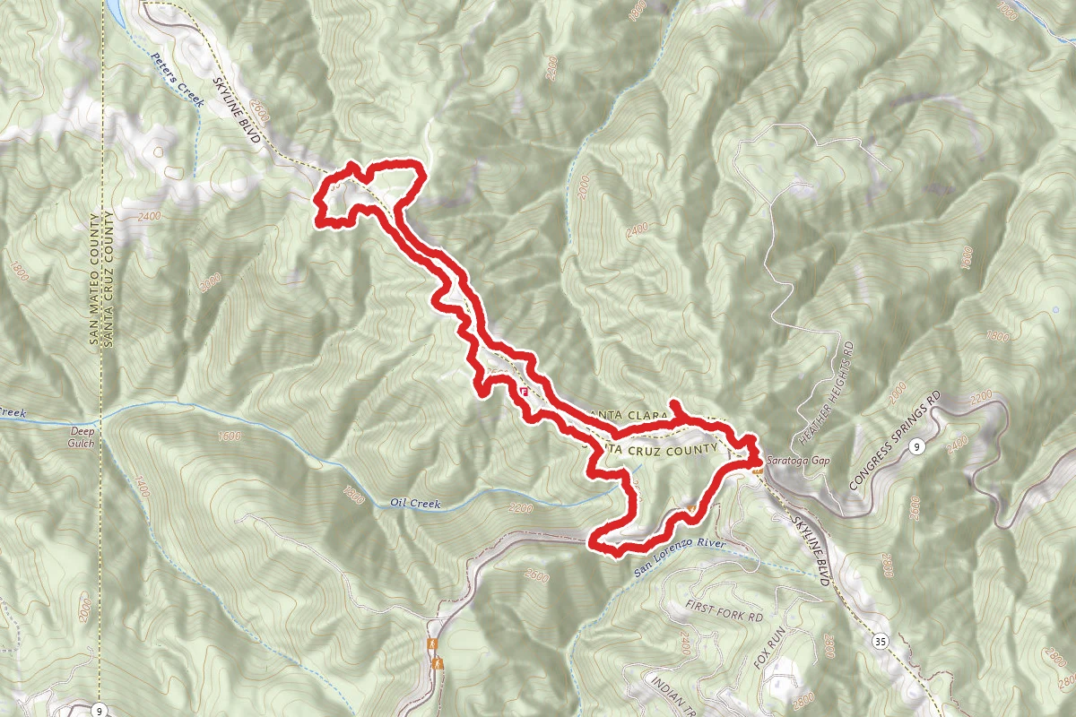 Saratoga Gap Trail to Achistaca Trail Loop