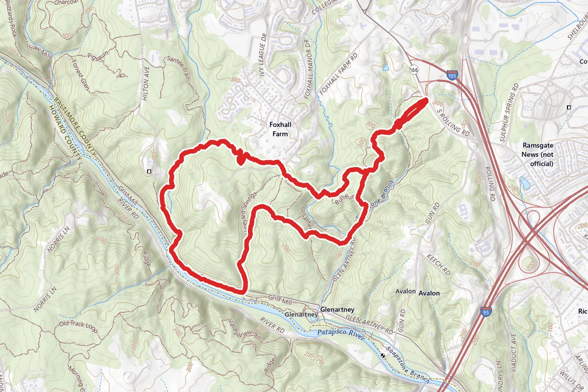 Soapstone, Bull Run, Bike Jumper, Santee Branch, Backside of Nun's, Grist Mill and Vineyard Spring Loop