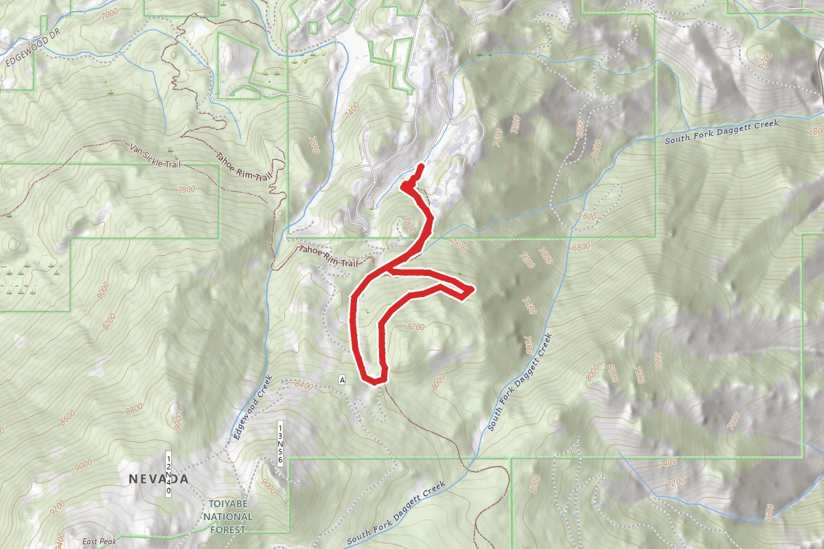 Kingsbury Grade to South Camp Peak Trail