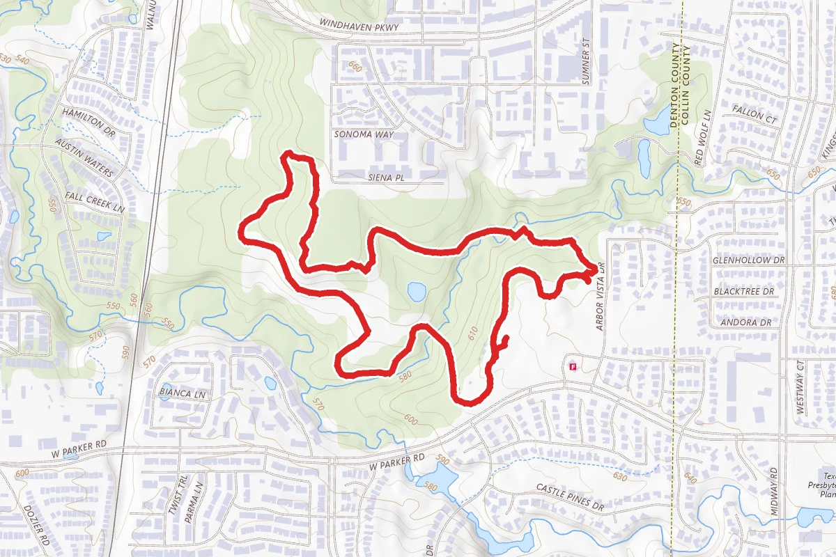 Arbor Hills Nature Preserve Mountain Bike Trail