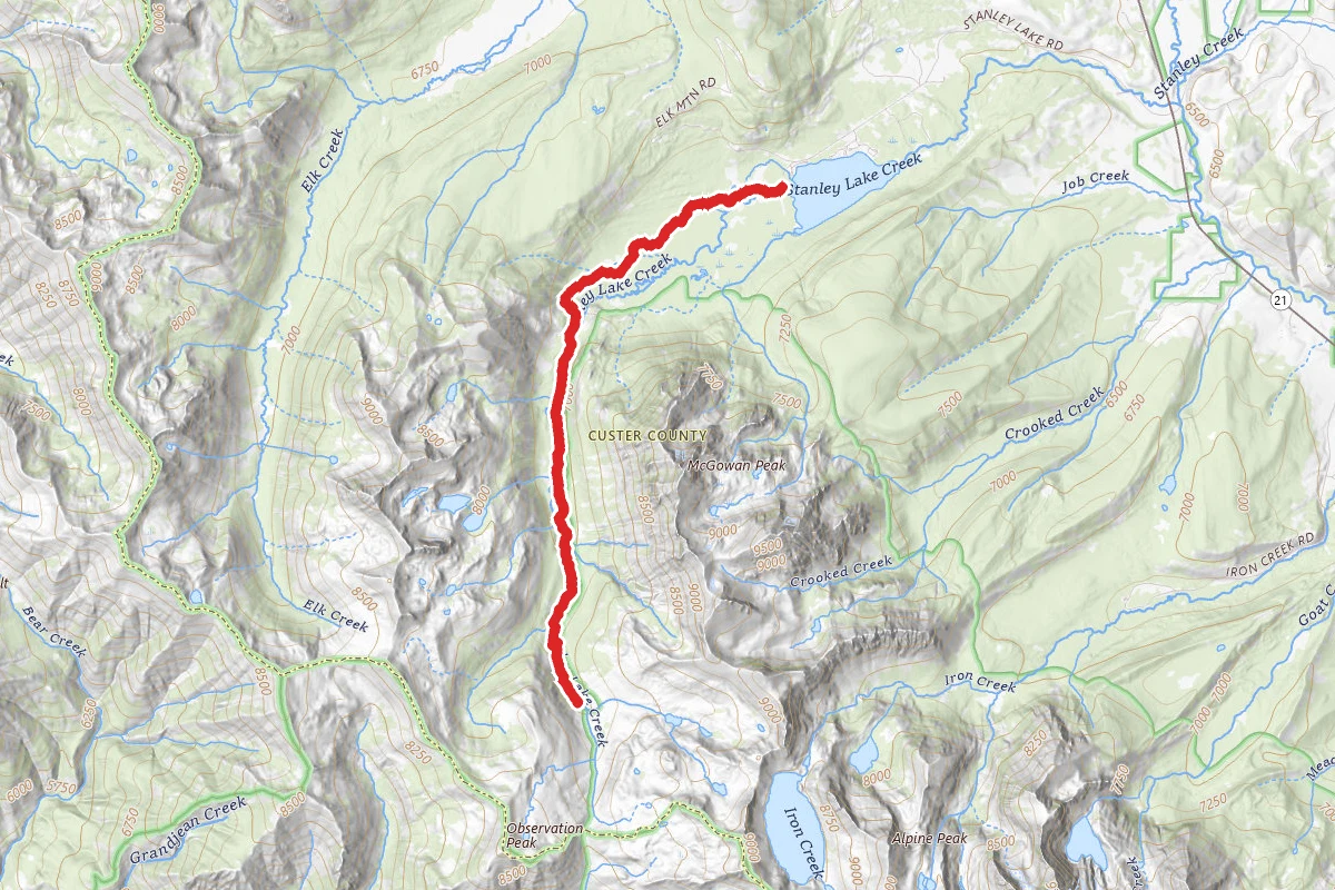 Iron Creek-Stanley Lake Trail