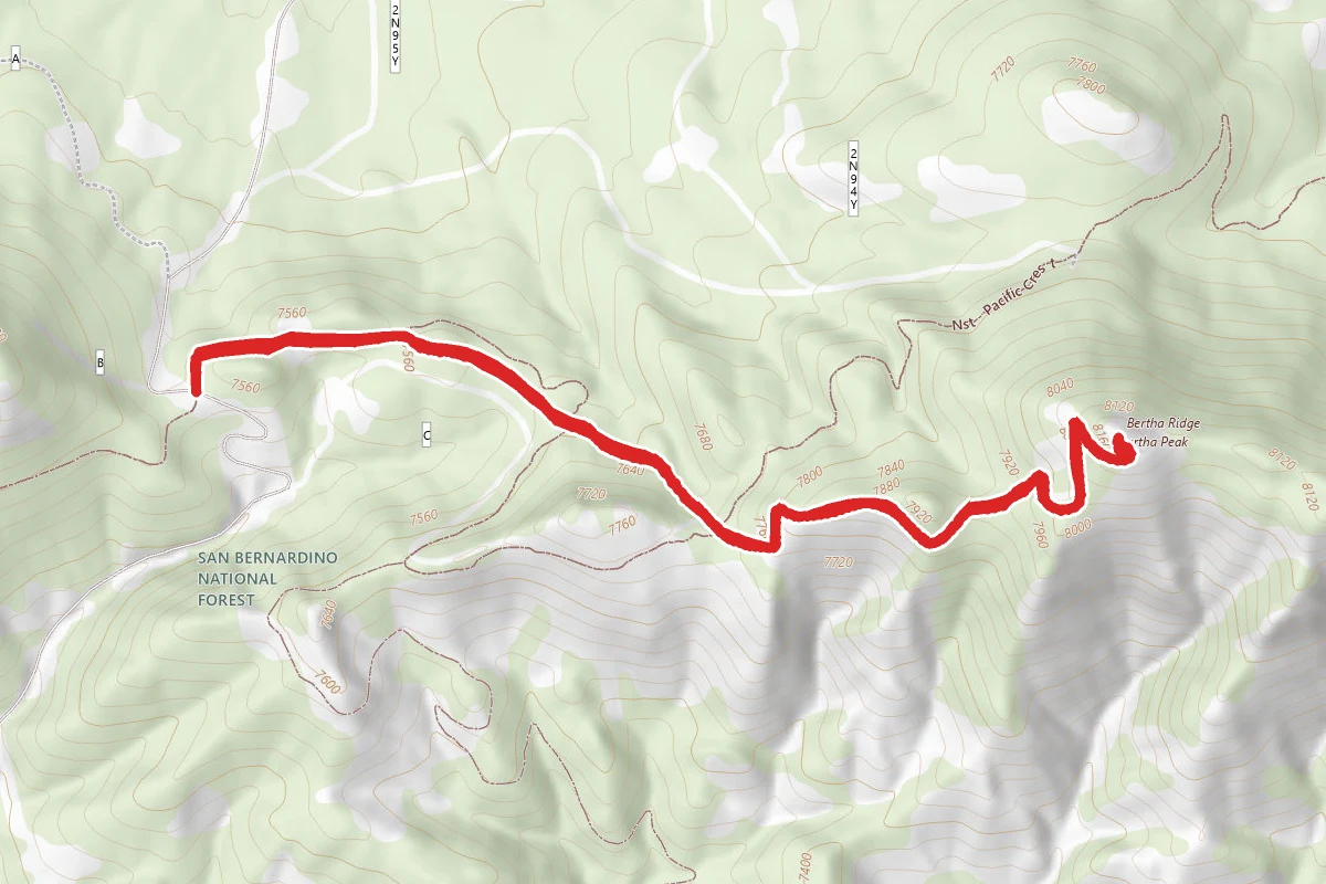 Bertha Peak Via Holcomb Valley Road (2N09)