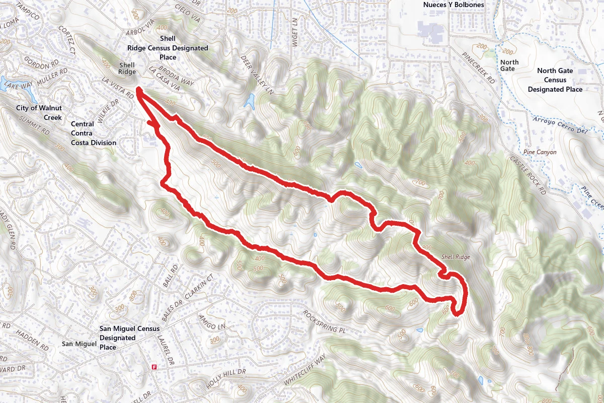 Ridge Top Trail to Briones to Mount Diablo Recreational Trail Loop