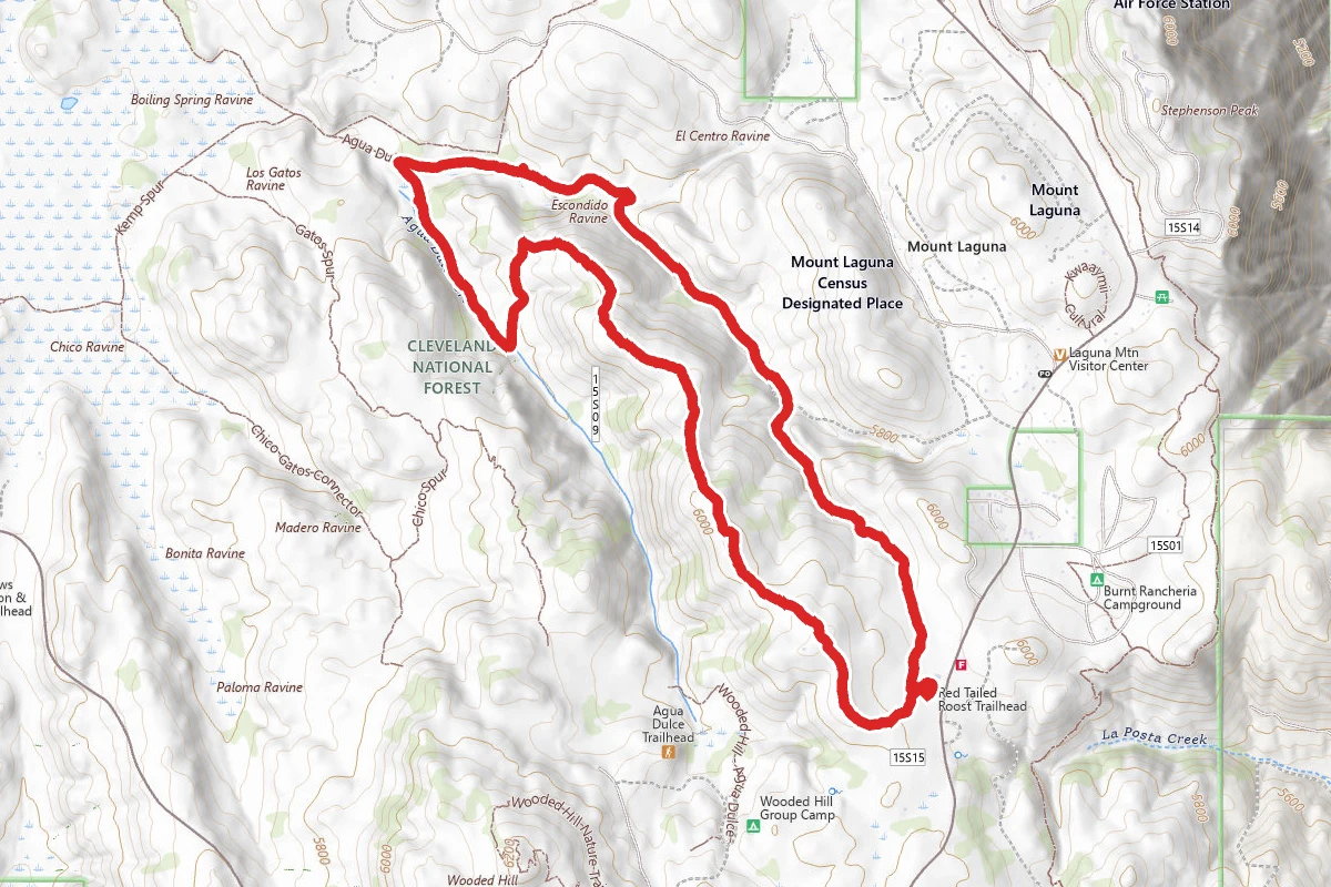Red Trail Roost and Agua Dulce Trail Loop