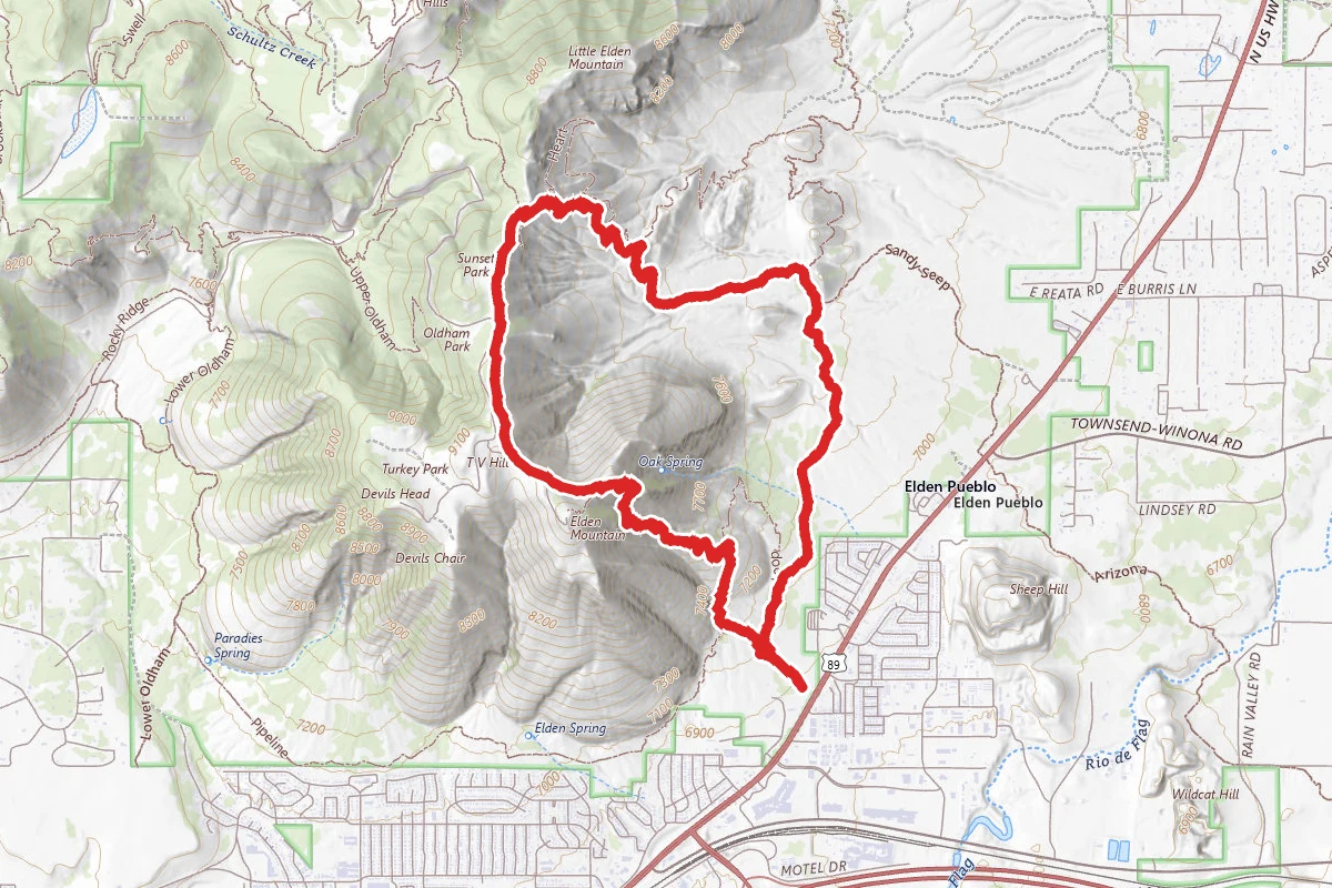 Elden Lookout, Sunset, and Heart Trails Loop