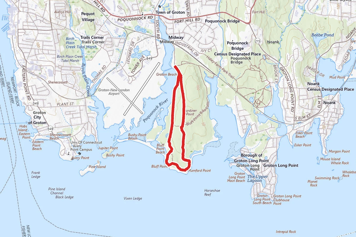 Bluff Point State Park and Coastal Reserve Trail