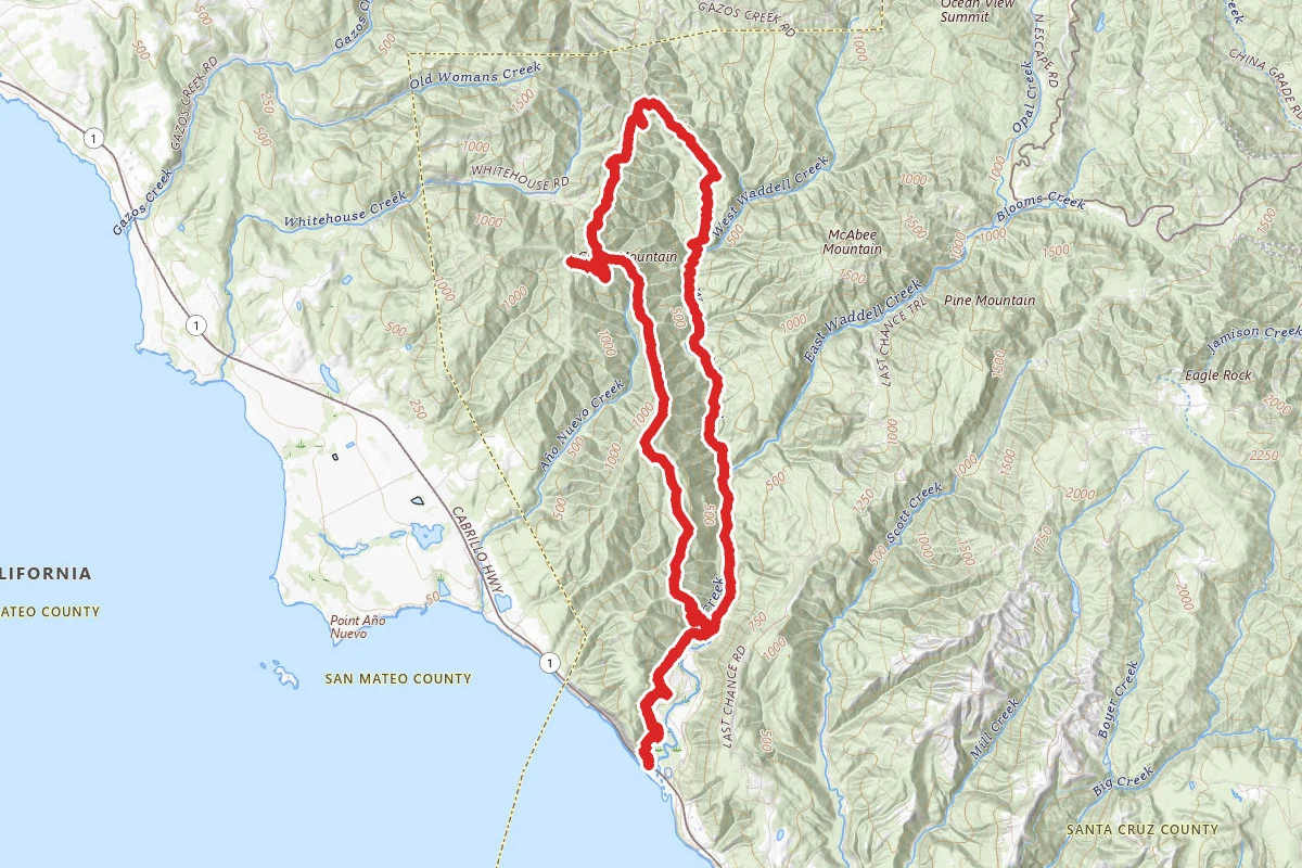 Chalk Mountain Via Skyline to the Sea and Westridge Trails