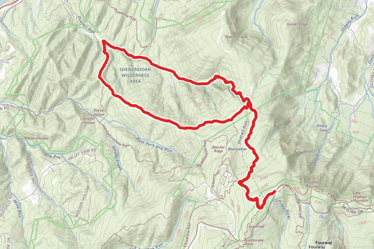Beecher Ridge and Overall Run Loop via Appalachian Trail