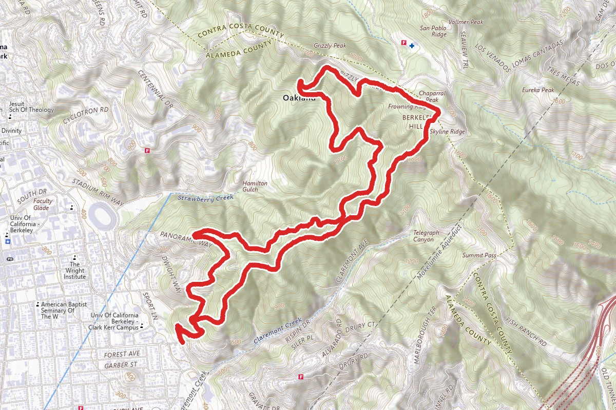 Panoramic Hill, Chaparral Peak and Strawberry Canyon Loop