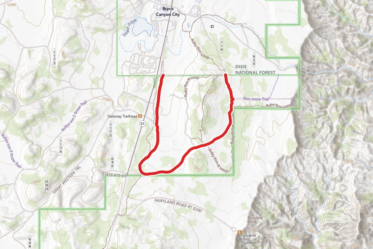 Old Bryce Town Loop Snow Trail