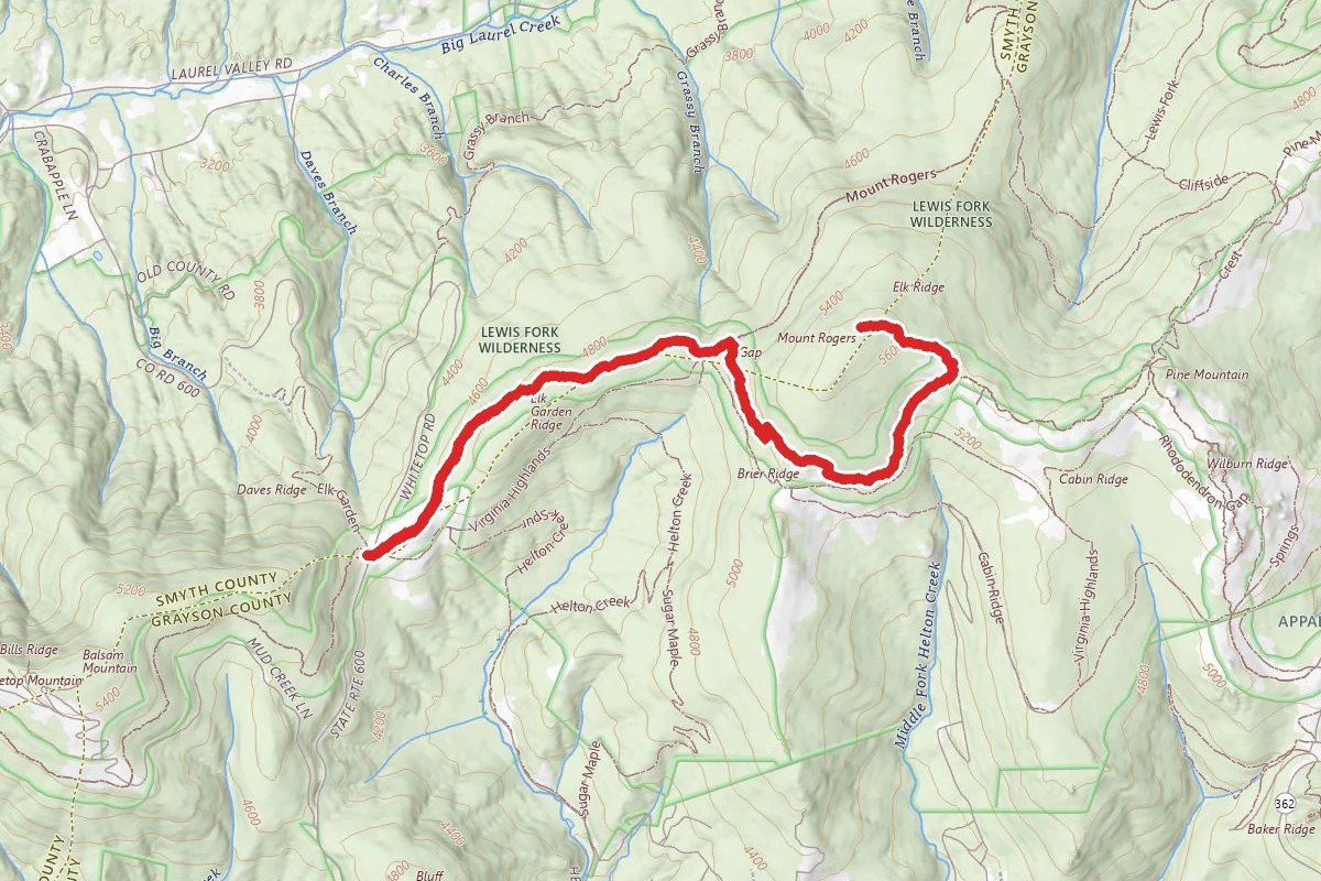 Mount Rogers via Appalachian Trail