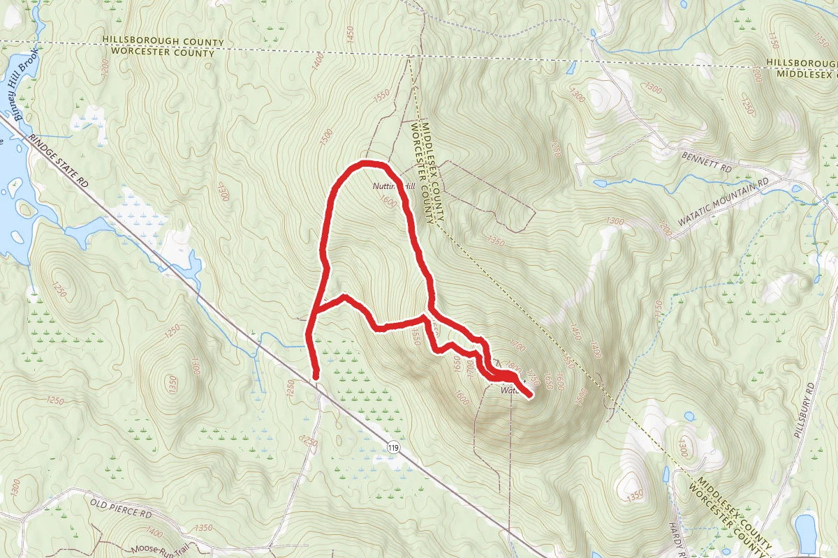 Mount Watatic and Nutting Hill via Wapack Trail