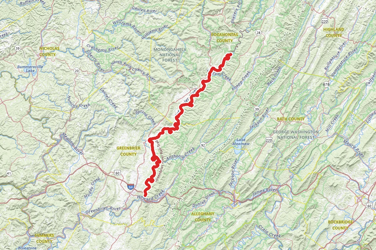 Greenbrier River Trail from Lewisburg