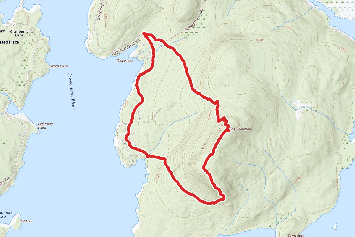 Bear Mountain Trail from Cranberry Lake Campground
