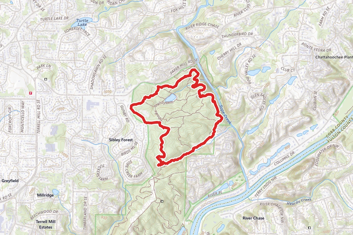 Sope Creek Loop from Paper Mill Road