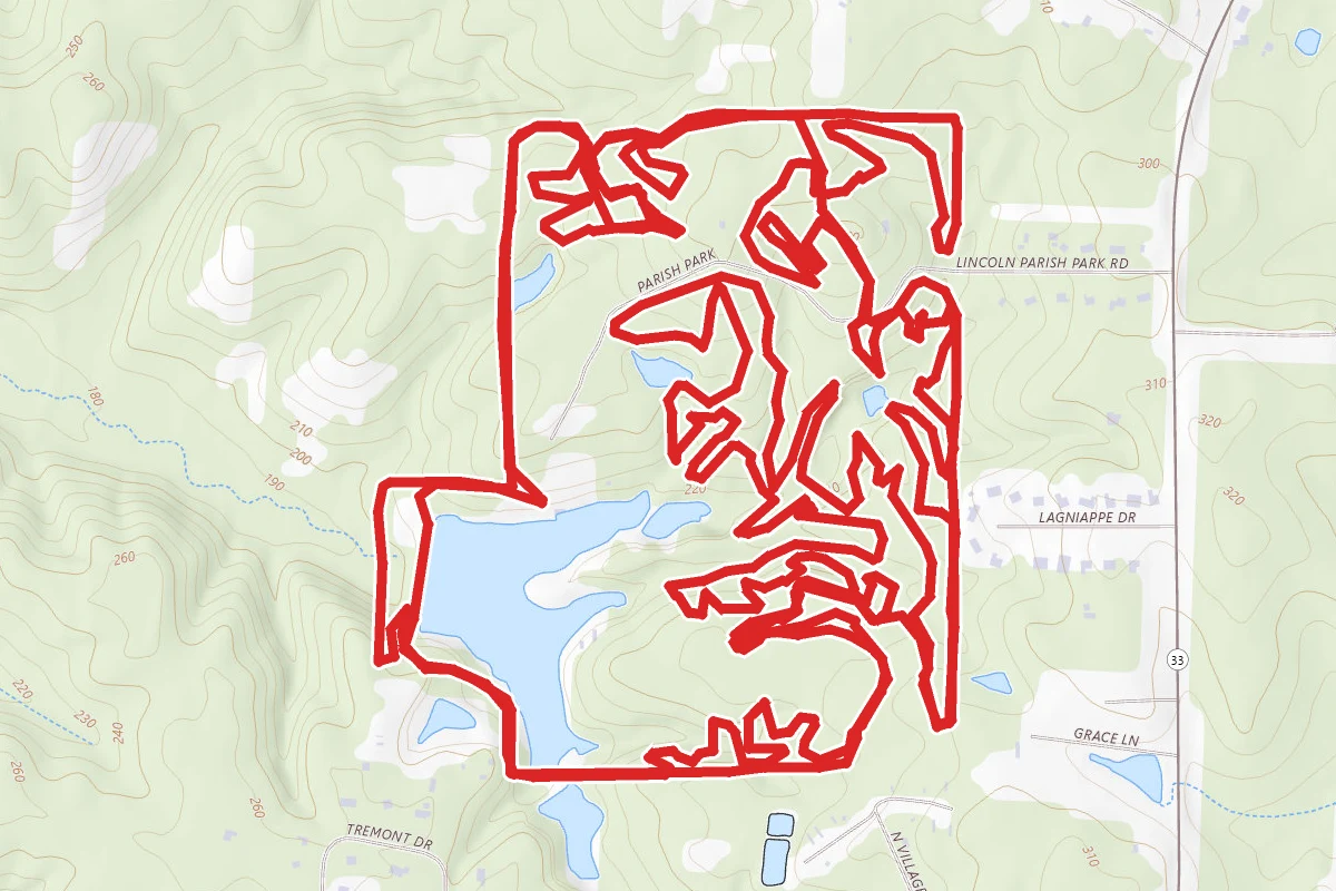 Lincoln Parish Park Mountain Bike Trail
