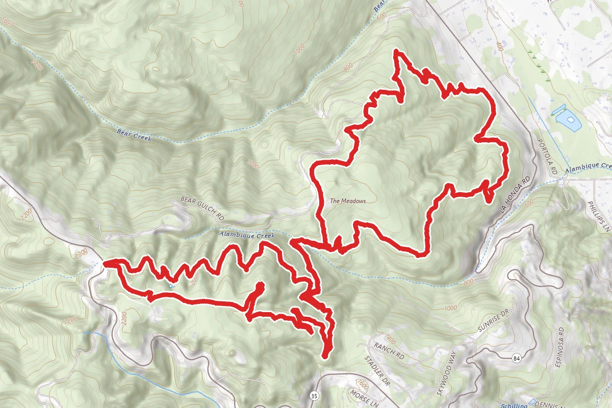 Skyline, Bear Gulch, Alambique and Meadow Loop