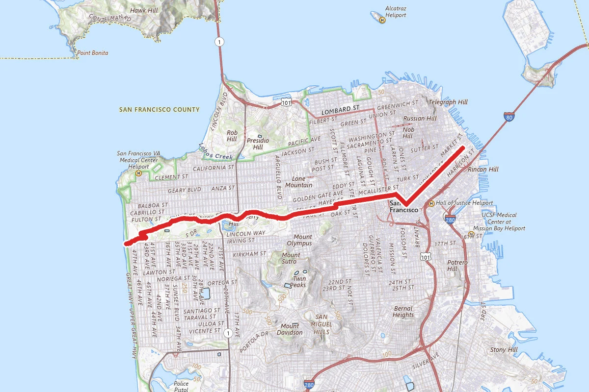 Bay to Breakers Course Route