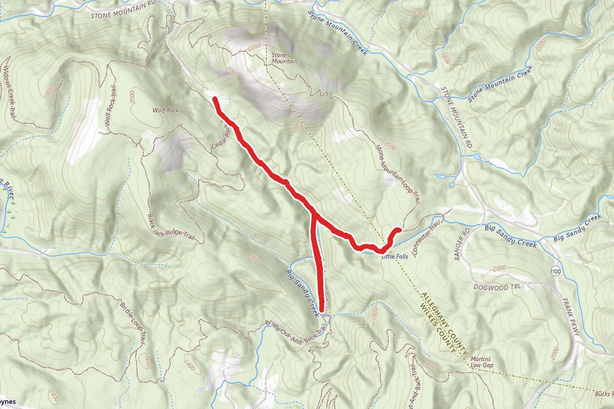 Middle Falls and Lower Falls Trail