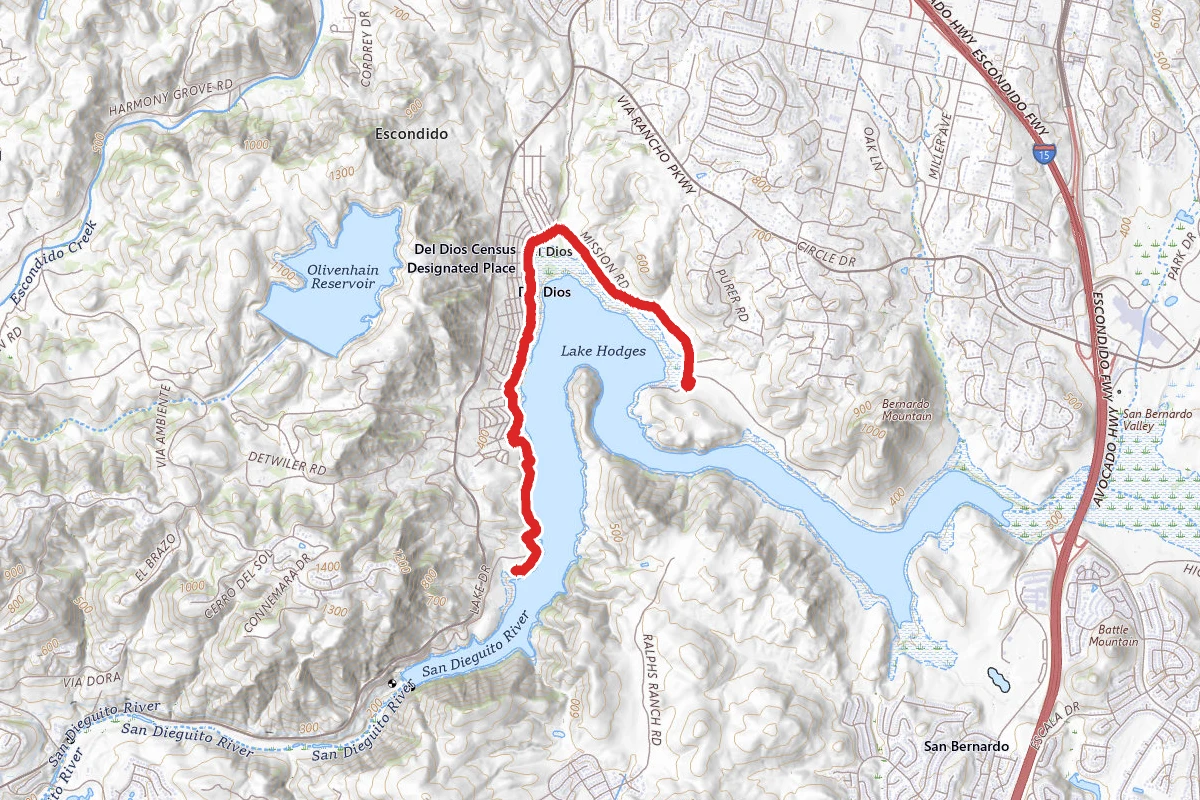 Lake Hodges Coast to Crest Trail