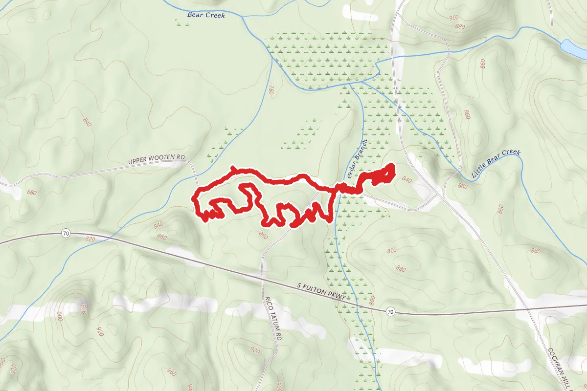 Cedar Branch and Upper Wooten Gravel Trail