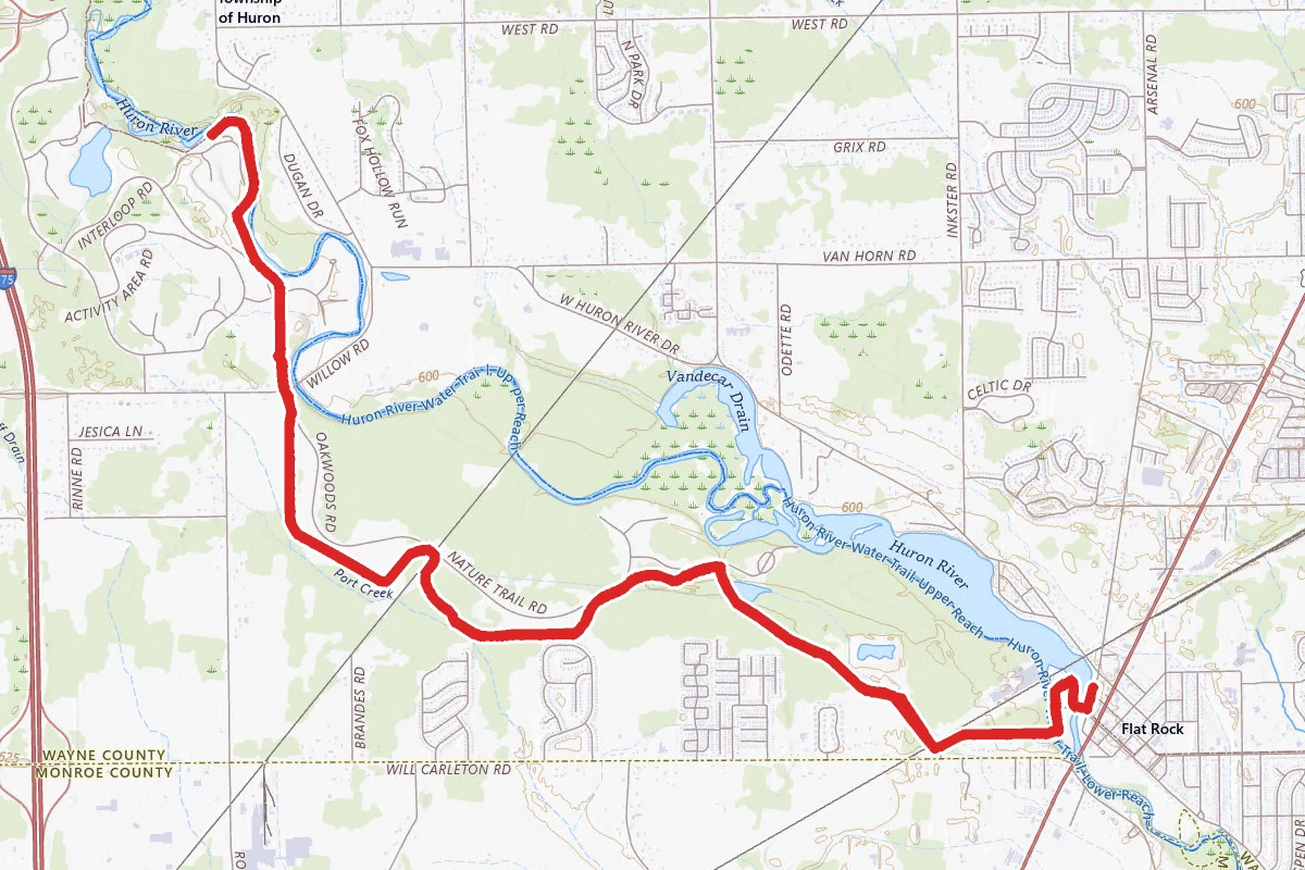 Huron River - Oakwoods Metro Park Path