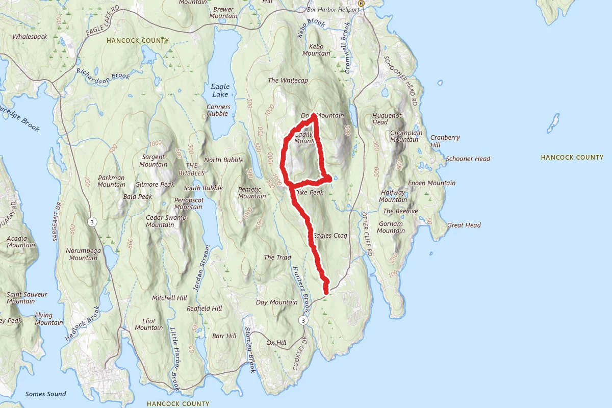 Cadillac Mountain South Ridge Trail Loop
