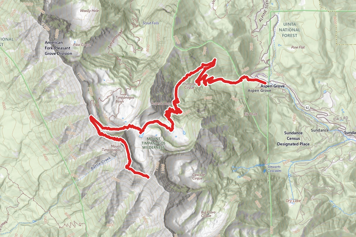 Mount Timpanogos Trail from Aspen Grove