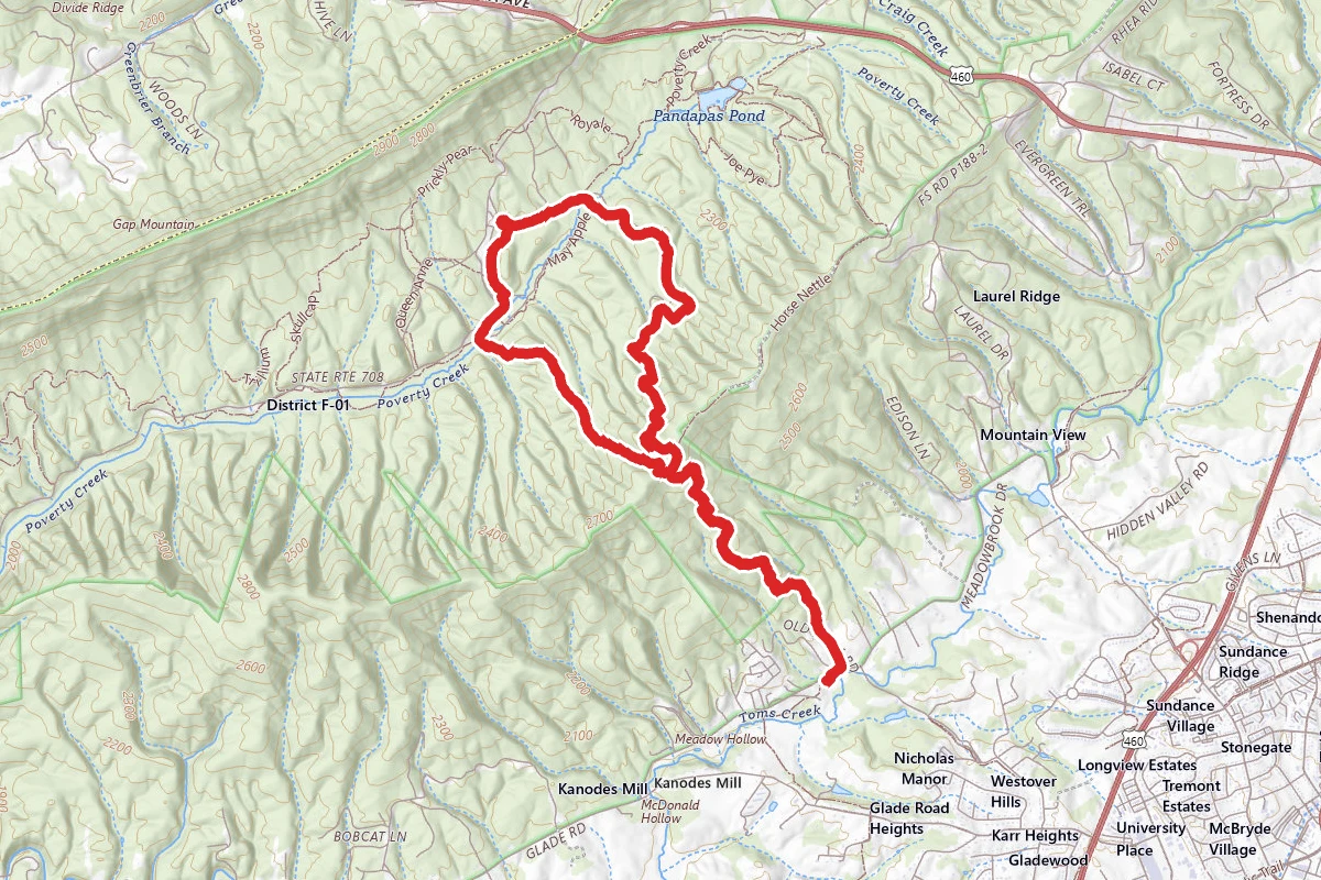 Gateway Trail to Jacob's Ladder to Snakeroot Loop Trail