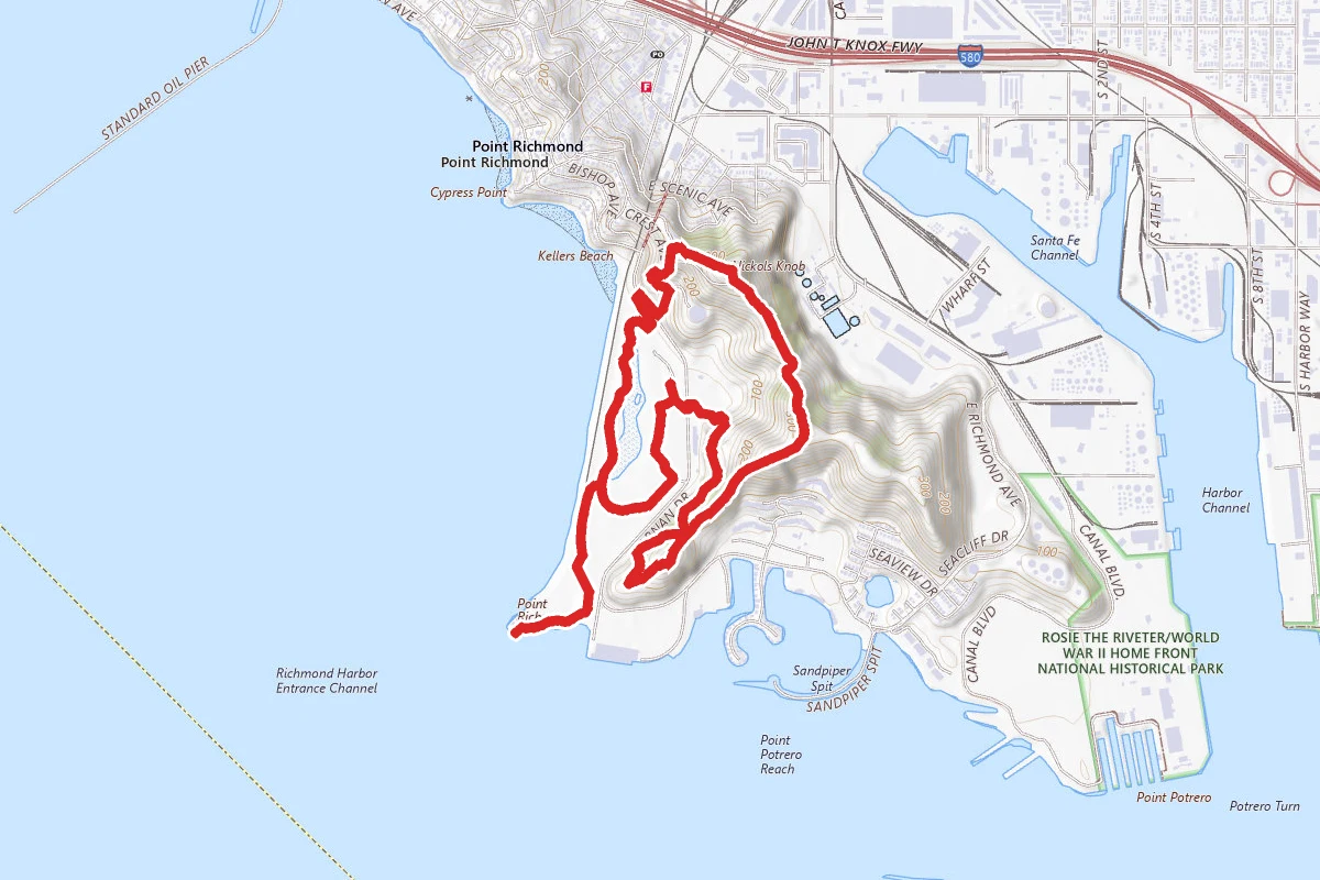 Bay, Marine View, Crest and West Trail Loop
