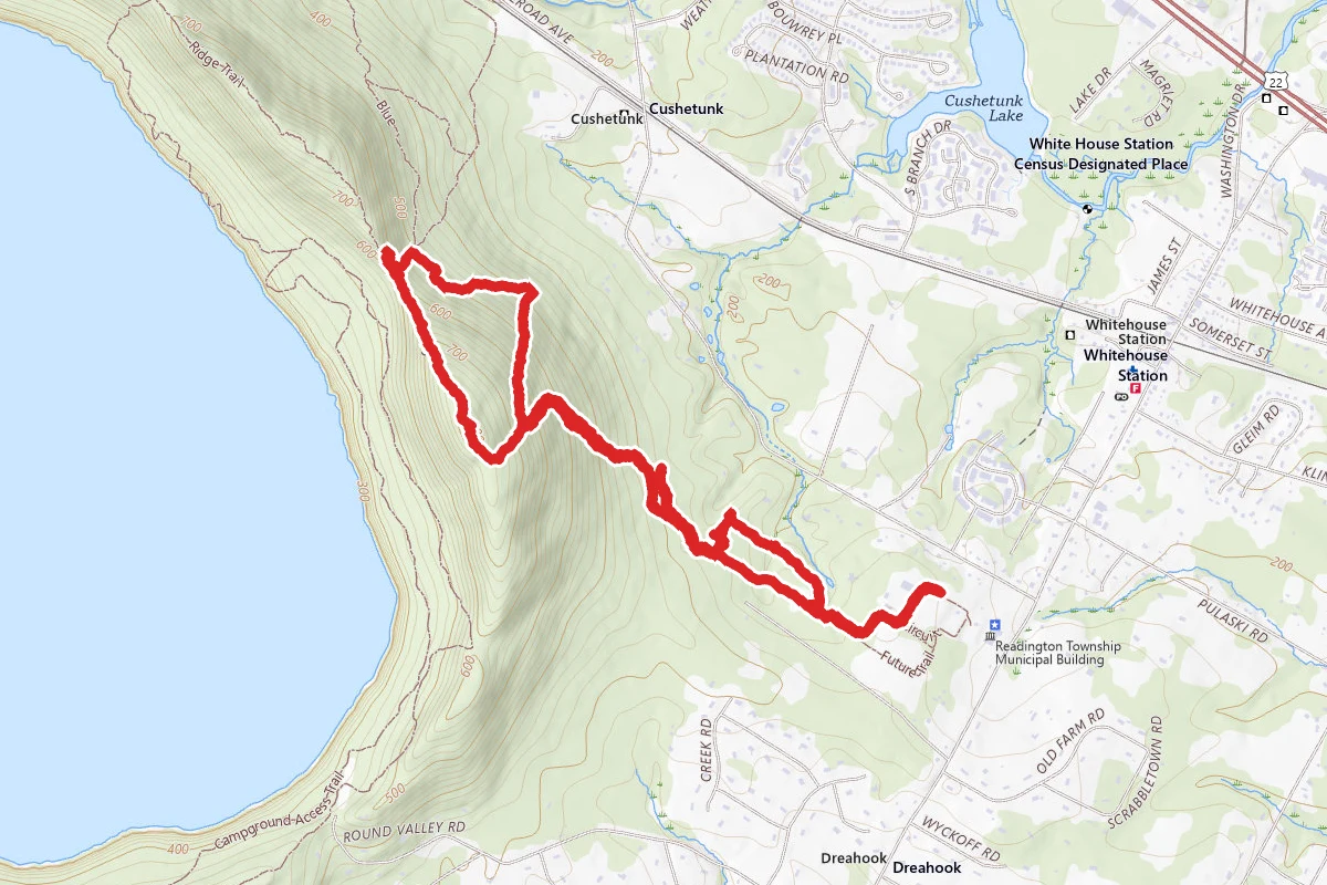 Cushetunk Mountain Blue Trail from Pickell Park