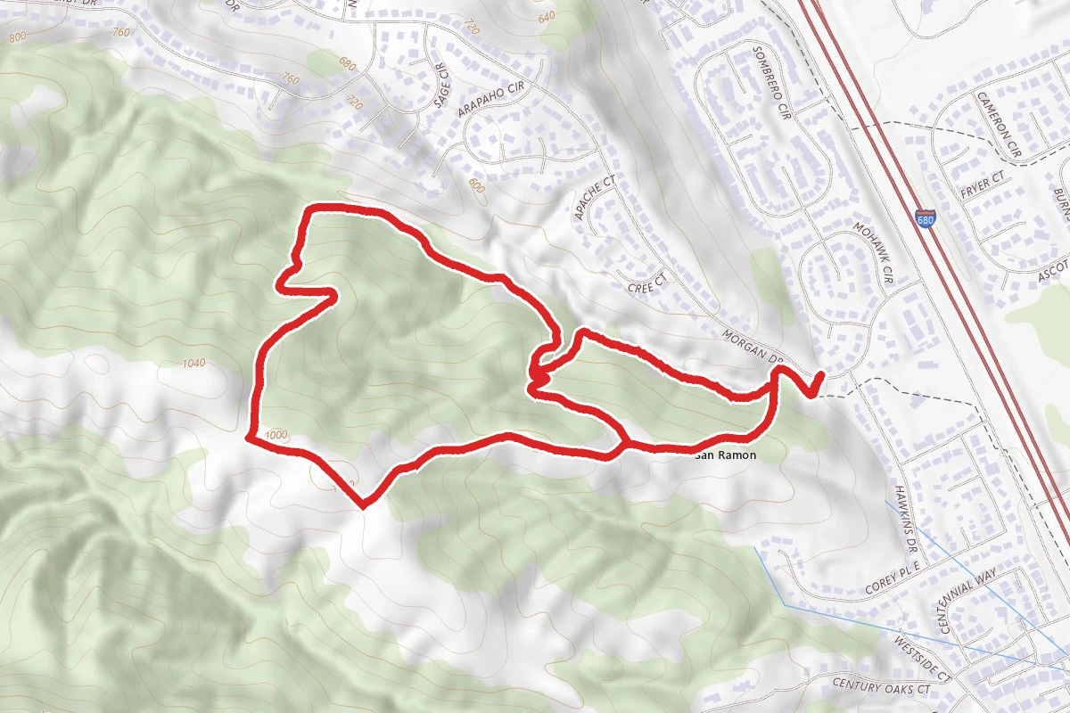 Stream View Trail, Red Tail Hawk Trail, and Grey Fox Trail (Hiker Only Trail Option)