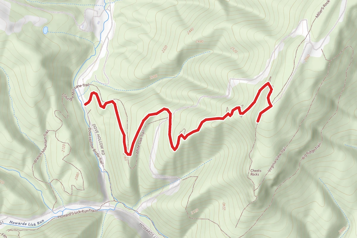 White Oak Trail to Cranny Crow Overlook