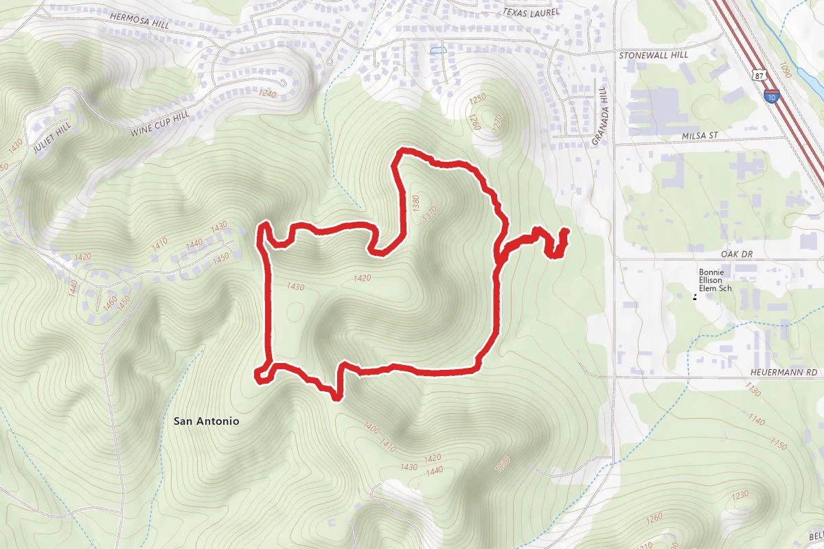 Main Loop to Vista Loop to Fern Del Trail