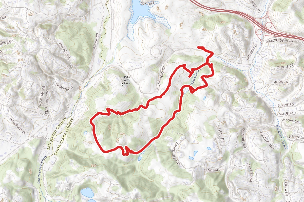 Ohlone Trail to Arastradero Creek Trail