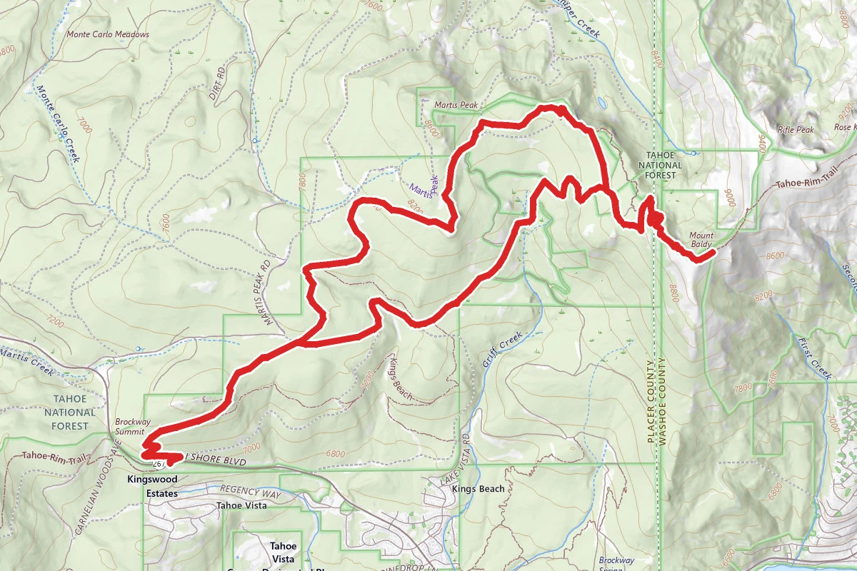 Brockway Summit to Mount Baldy Loop