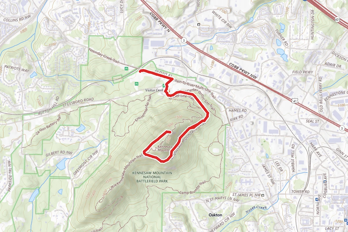 Kennesaw Mountain via Kennesaw Mountain Drive